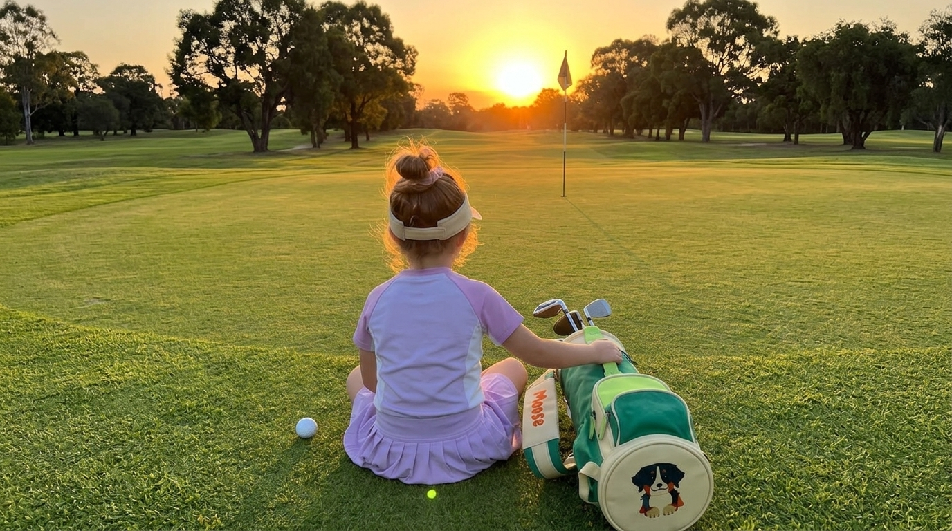 Kids playing outdoors on the golf course